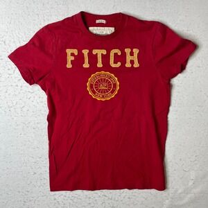 Abercrombie Fitch Red Muscle Fit Graphic T Shirt Size S